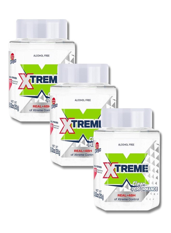 Xtreme Clear Performance Wet Look Styling Gel for Men, Alcohol-Free, 8.81 oz, 3 Pack - Image 1